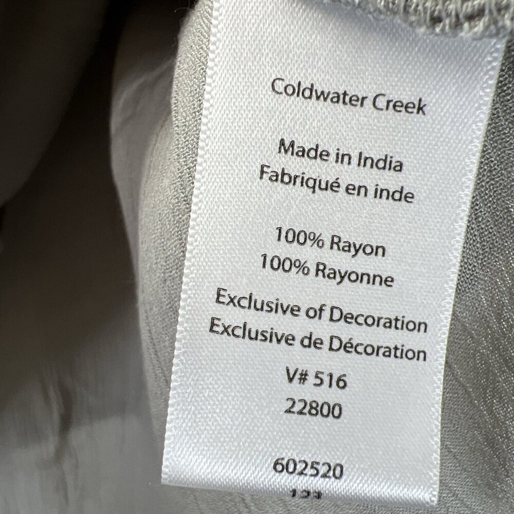 Coldwater Creek Womens Top Blouse Plus 3X Sleeveless Solid‎ Gray Layered Crinkle - Picture 4 of 7